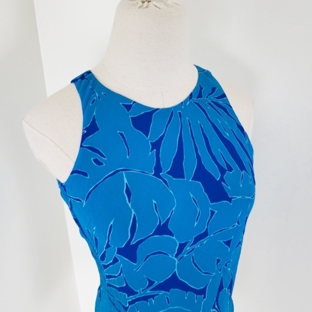 Ralph Lauren Tropical Rayon Crop Top Turquoise Size XS Blue - Picture 12 of 12